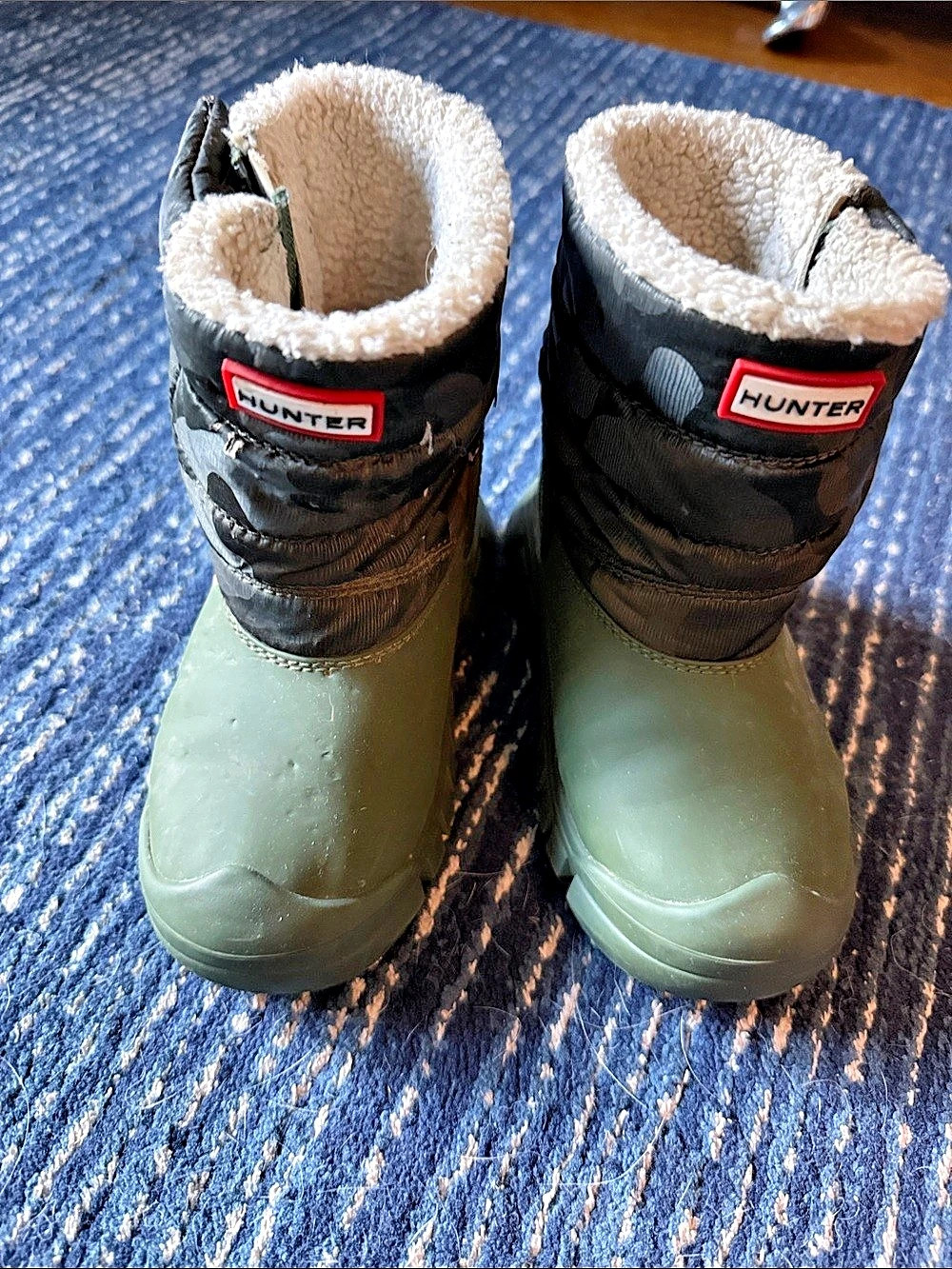 Hunter Kids Intrepid Reflective Camo Snow Boots Green & Black